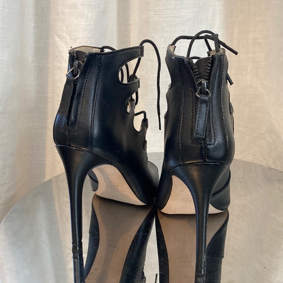 Zara Lace Up Open Toe Heals Size 37 - Picture 3 of 4